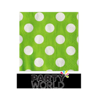 Polka Dot Luncheon Napkin (16) Lime Green