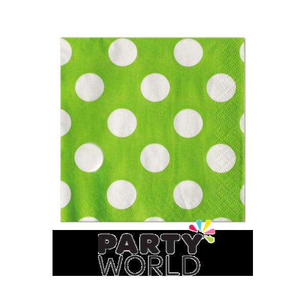 Polka Dot Luncheon Napkin (16) Lime Green