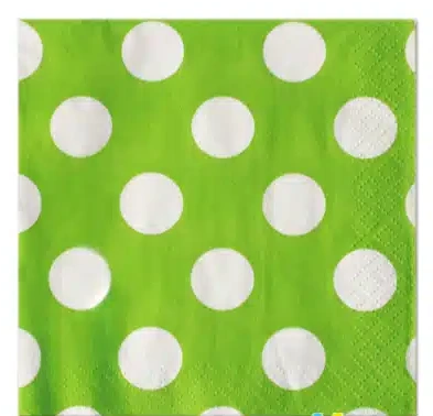 Polka Dot Luncheon Napkin (16) Lime Green