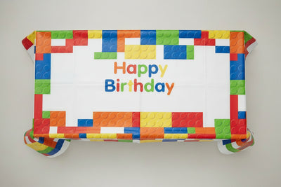 Lego Building Blocks Birthday Plastic Table Cover