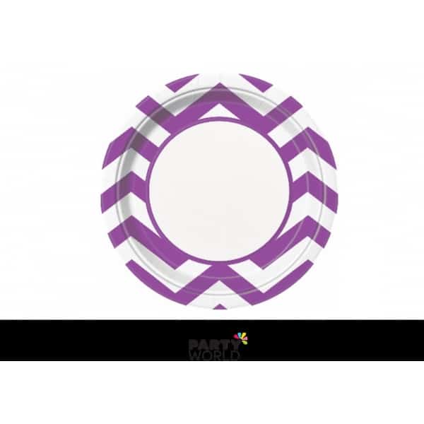 Chevron Paper Plates 9in - Pretty Purple (8)