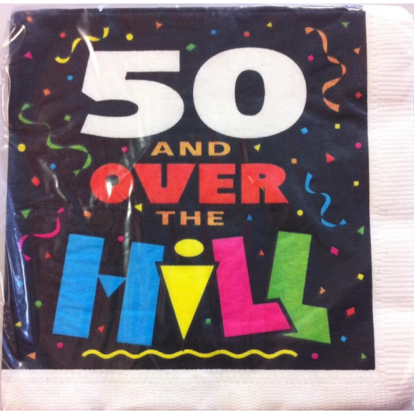 50 and Over the Hill 50th Birthday Beverage Napkins (16)