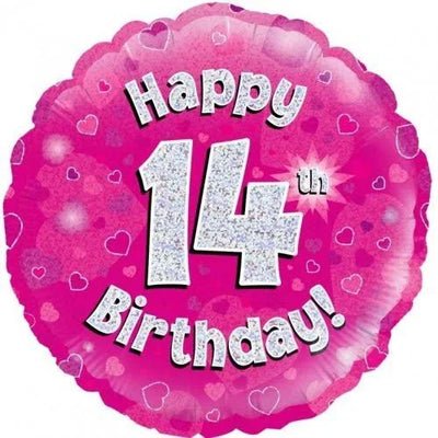 14th Birthday Pink Foil Balloon 45cm