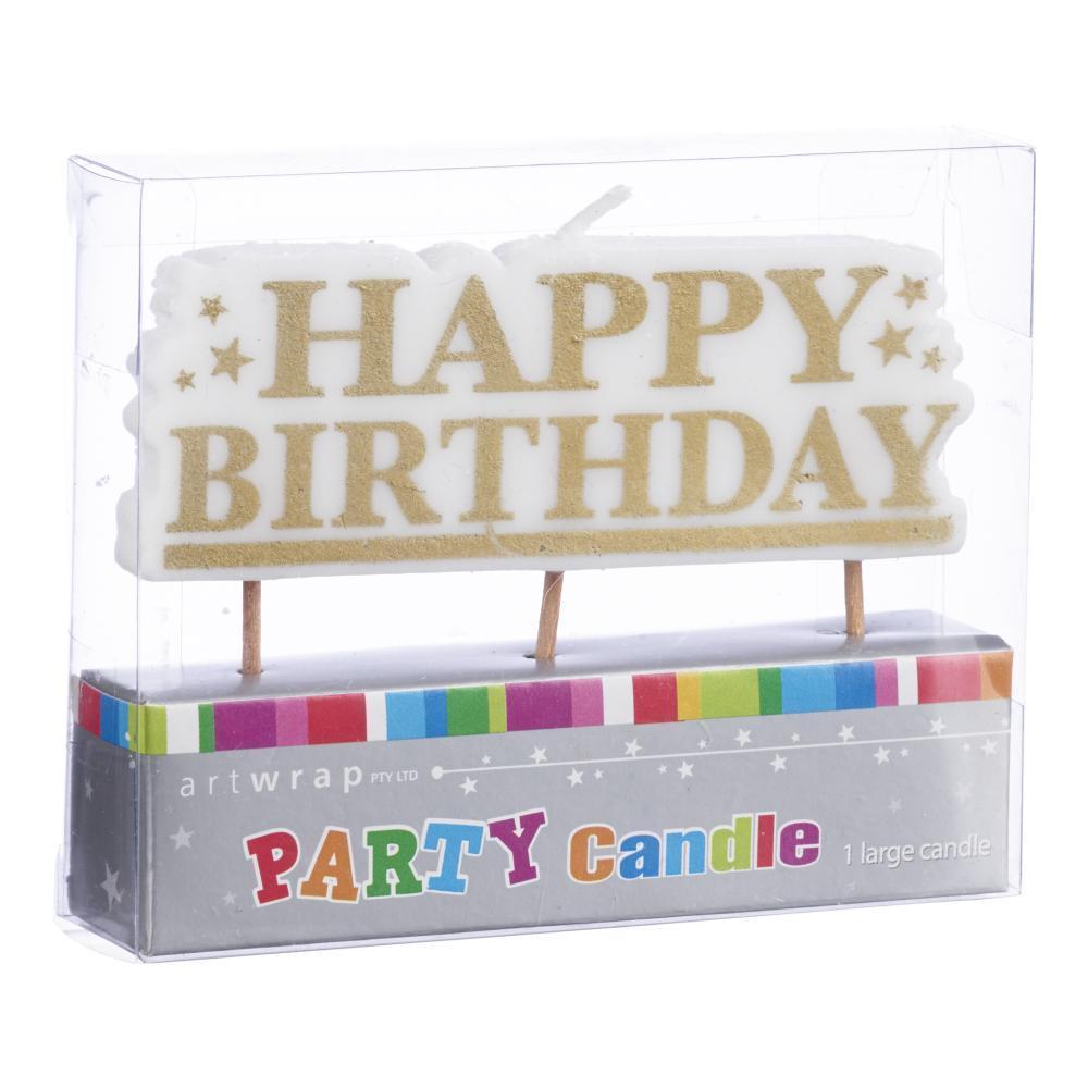 Happy Birthday Candle Gold image 0