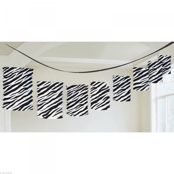 Zebra Print Paper Lantern Garland