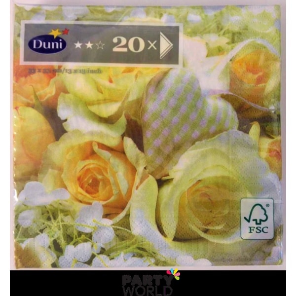 White Charm Roses Luncheon Napkins (20)