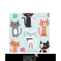 Purr-fect Cat Party Beverage Napkins (16)