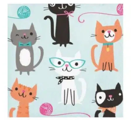 Purr-fect Cat Party Beverage Napkins (16)