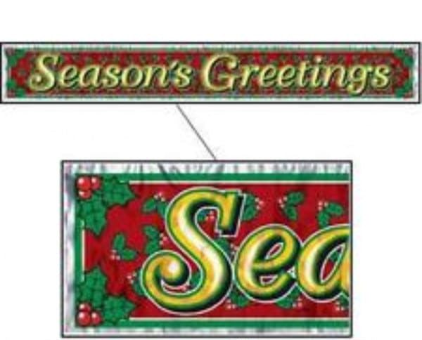 Metallic Fringed Banner - Seasons Greetings