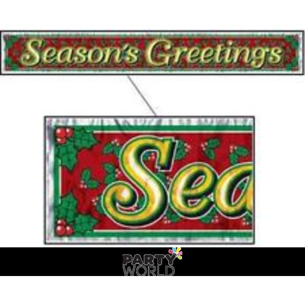 Metallic Fringed Banner - Seasons Greetings