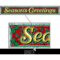 Metallic Fringed Banner - Seasons Greetings