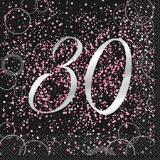30th Birthday Napkins Glitz Pink image 0