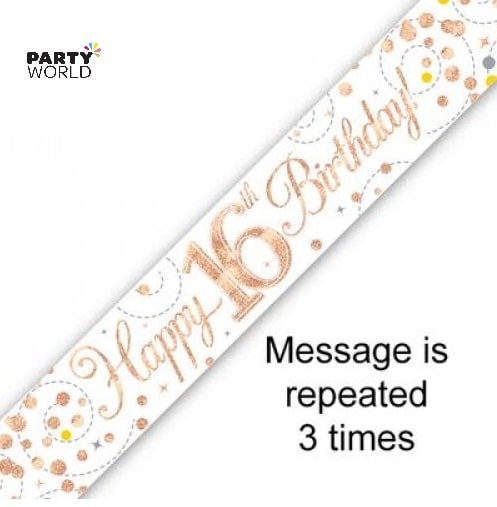 18th Birthday Rose Gold Prismatic Banner 2.7m