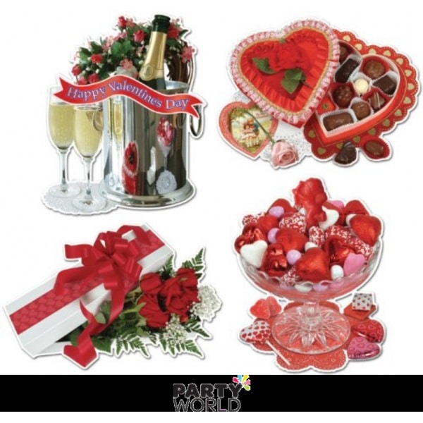 Valentine's Day Vintage Paper Cutouts (4)   (not for delivery) Store pick up only
