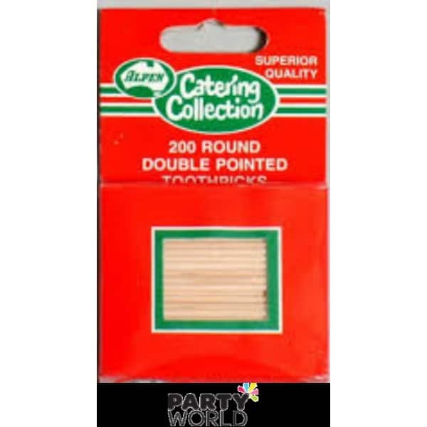 Toothpicks Double Pointed Round (200)Wooden
