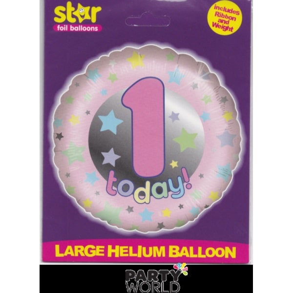 Pink & Gold 1st Birthday Foil Balloon 45cm