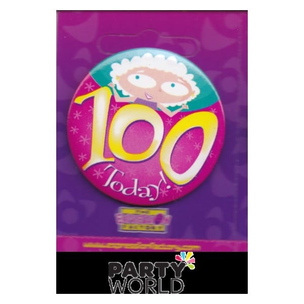 100th Birthday Pink Badge "Today"