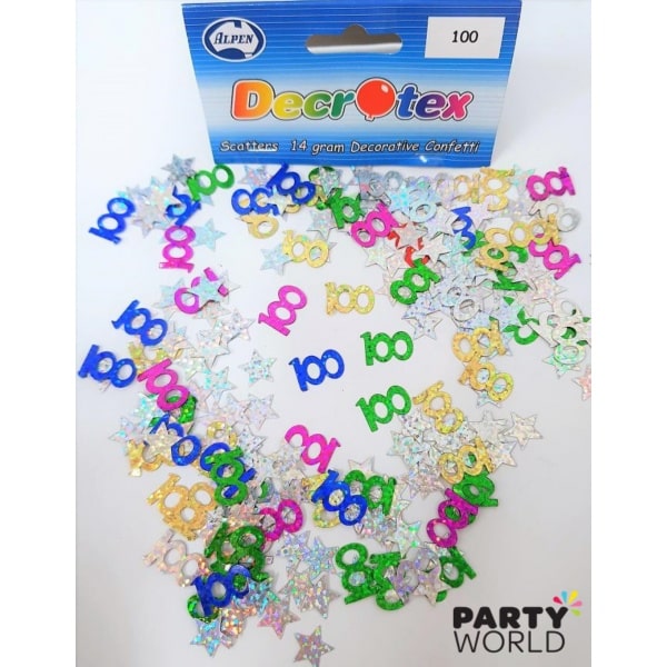 100th & Stars Multicolored Confetti 14g