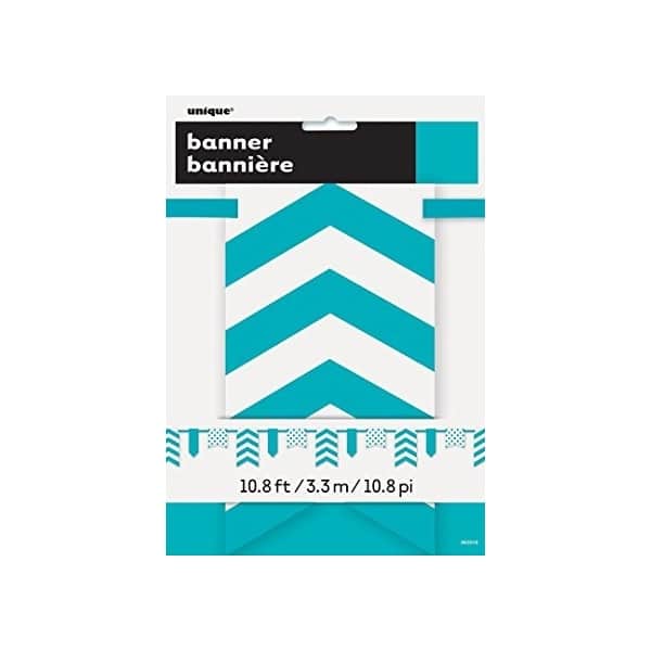 Teal Bunting Paper Flag Banner