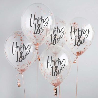 Happy 18th Milestone Confetti Balloons 5pk