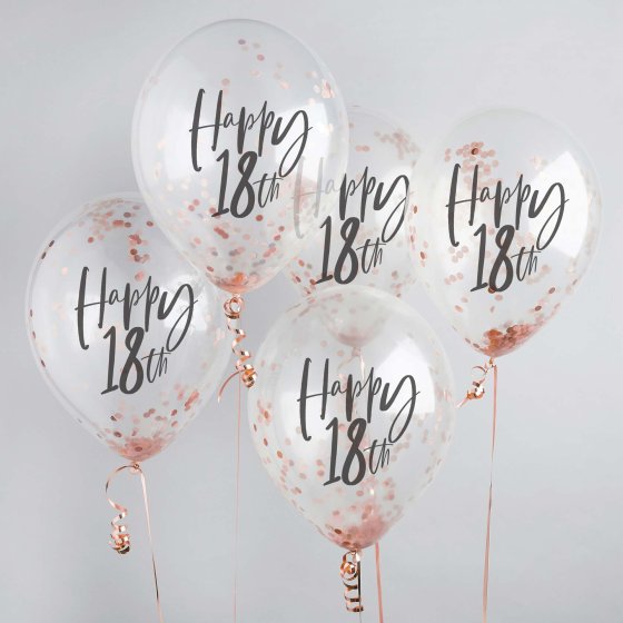 Happy 18th Milestone Confetti Balloons 5pk