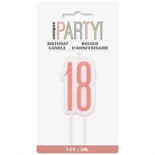 18th Birthday Cake Candle - Rose Gold