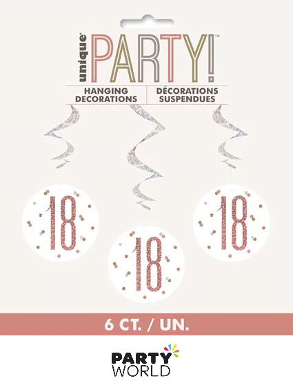 18th Birthday Rose Gold Prismatic Hanging Decorations (6)
