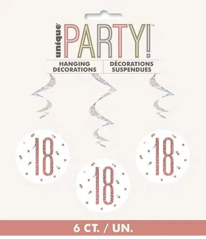 18th Birthday Rose Gold Prismatic Hanging Decorations (6)