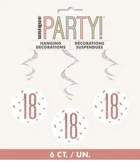 18th Birthday Rose Gold Prismatic Hanging Decorations (6)