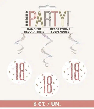 18th Birthday Rose Gold Prismatic Hanging Decorations (6)