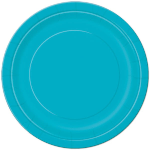 Caribbean Teal Paper Plates 9" (8)