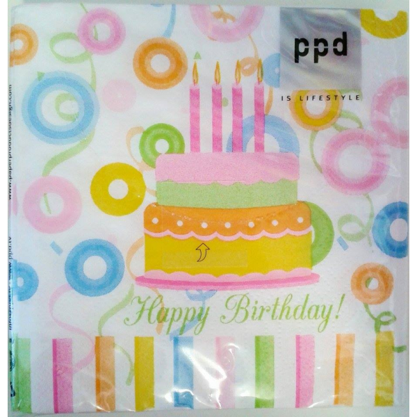 Happy Birthday Colorful Cocktail Napkin (20pk)