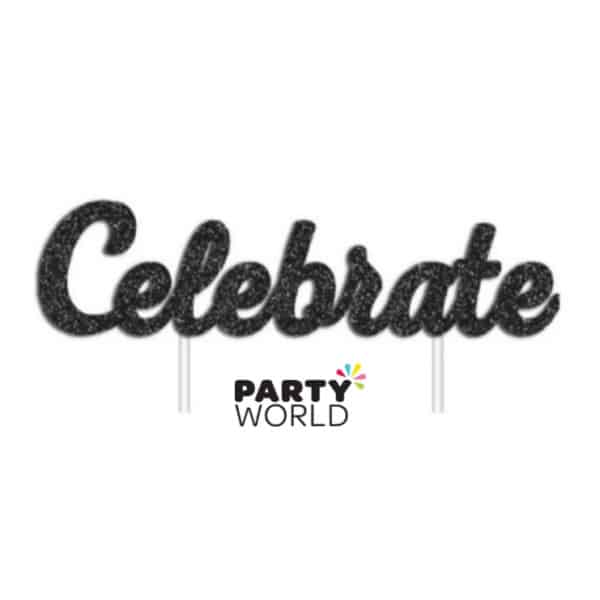 "Celebrate" Cake Topper - Black