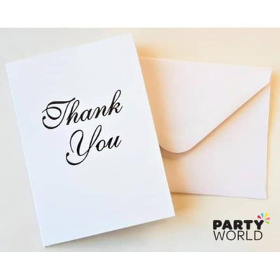 White Thank You Cards & Envelopes (8)