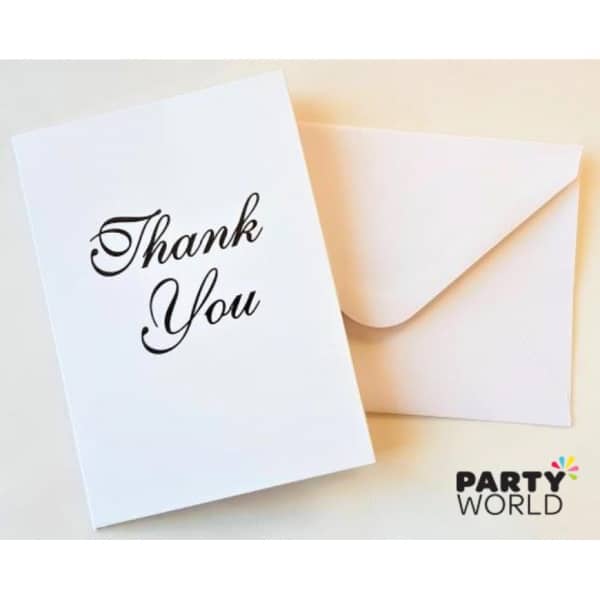 White Thank You Cards & Envelopes (8)