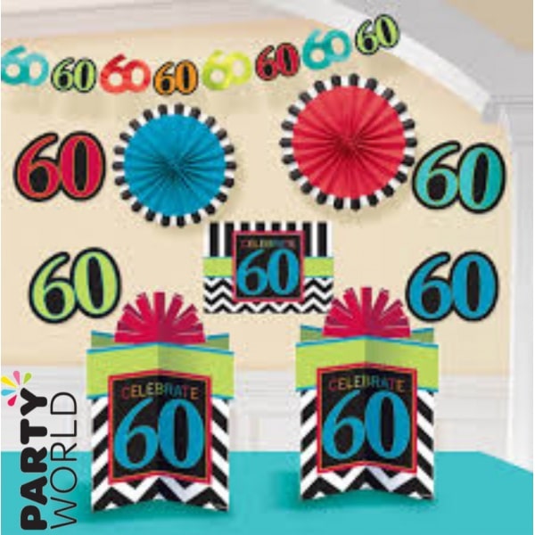 60th Birthday Room Decorating Kit (10 pieces)