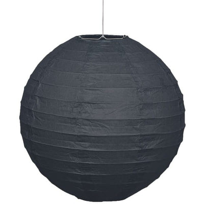 24cm Paper Lanterns - Black (3pcs)