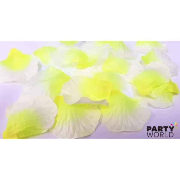 Artificial Silk Rose Petal Scatters -  Yellow Fade (*100)