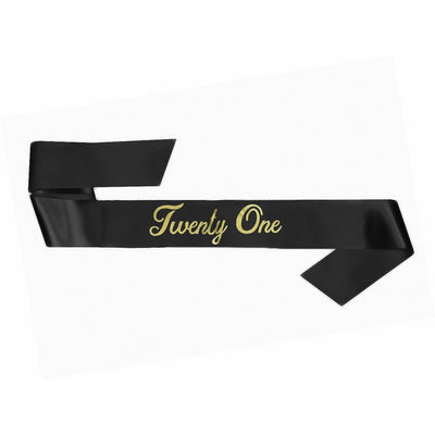 21st Bday Sash - Black image 0