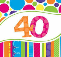 40th Birthday Napkins - Rainbow