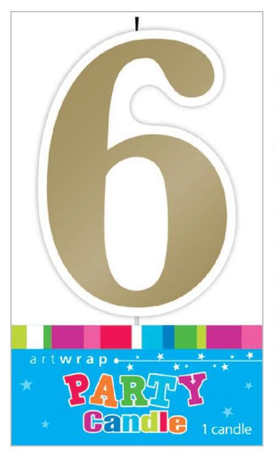 Candle Number 6 Gold image 0