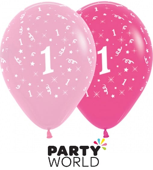 6th Birthday Pink Asstd Latex Balloons (6)