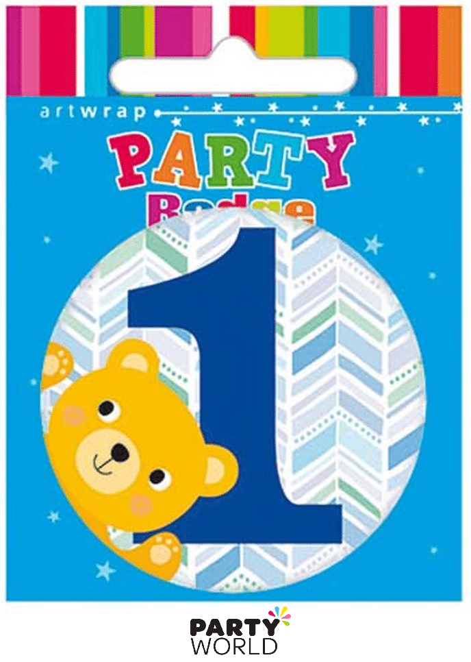 1st Birthday Badge Blue "1 Today"