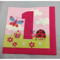 1st Birthday Beverage Napkins Pink  (16)