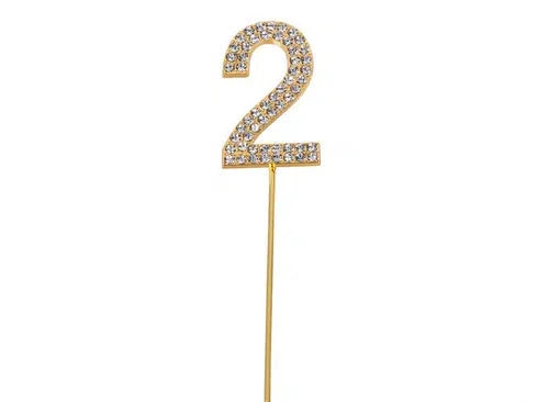 Diamante and Gold Number Cake Topper - 2