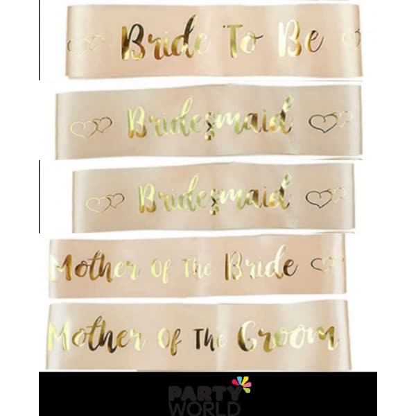 Peach Hen's Night Sashes (Set of 5)