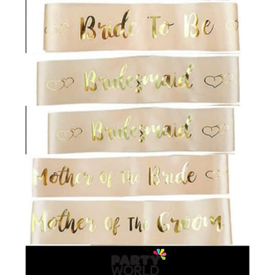 Peach Hen's Night Sashes (Set of 5)