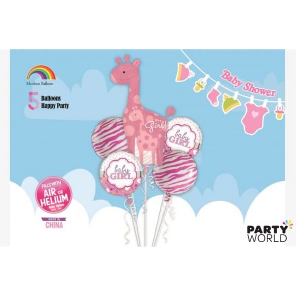 Bright & Pink Birthday Balloon Set (7pcs) out back