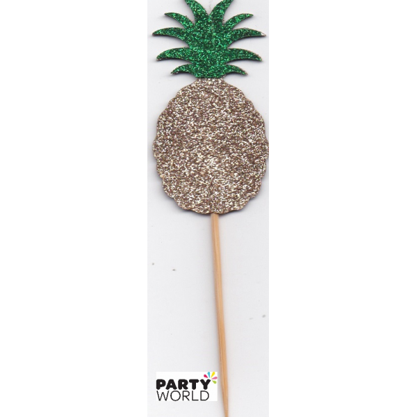 Gold Glitter Pineapple Cake Pick (1pc)