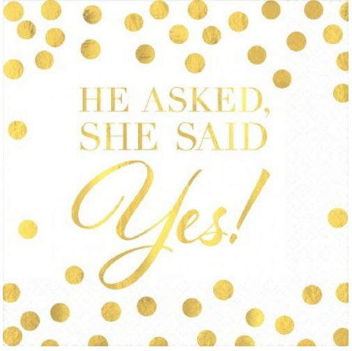 He Asked, She Said Yes! Beverage Napkins (16)